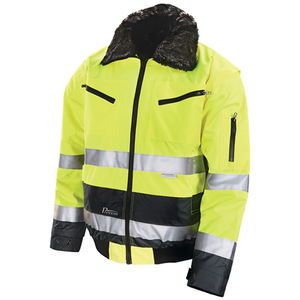Yellow/Grey High-Viz Safety <b>Pilot</b> <b>Jacket</b>-PREVENT - Product Image 2