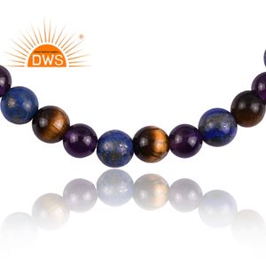 Último diseño, pulsera de cuentas de múltiples piedras preciosas naturales chapadas en oro de 18 quilates, joyería fina Demi para mujer, regalo para ella - Product Image 1