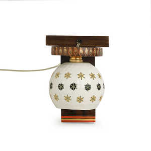 <b>8</b>-Inch Eco-Friendly Teak Wood and Metal Wall Lamp Hand-Painted for Home Decor & Diwali Festivities - Product Image 3
