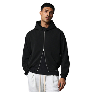 Sudaderas con capucha de cierre de cremallera de estilo personalizado Color negro Juventud Alta GSM Ropa informal Juventud Hip Hop Sudaderas con estilo - Product Image 5