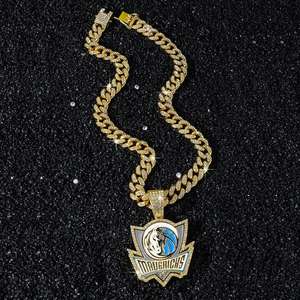 Pendentif de championnat des Dallas Mavericks personnalisé, hip-hop, luxe, unisexe, tendance, argent sterling 925 plaqué rhodium, moissanite - Product Image 2