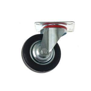 Rueda giratoria de 125W, goma negra (capacidad de hasta 130 kg) - Product Image 1