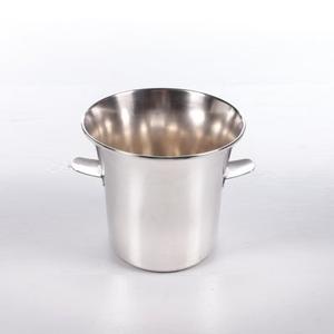 Cubo de hielo de champán de alta calidad con mango de alambre y logotipo personalizado aceptado enfriador de cerveza enfriador de vino de Metal con acabado plateado - Product Image 2