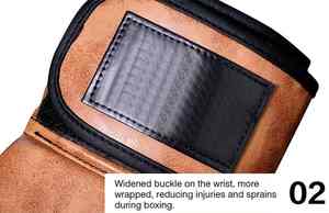 Gants de boxe en cuir véritable de conception personnalisée de haute qualité en vrac gants de boxe d'entraînement professionnel 100% gant de boxe en cuir véritable - Product Image 3