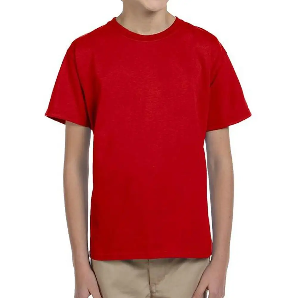 Plain Round Neck Exportação Qualidade Tees Cor Básica Casual Atacado 2023 Algodão Camisetas Vermelhas