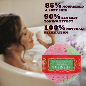 Bomba de Baño de Sandía Hecha a Mano con Ingredientes Naturales, Hidratante y Relajante, Spa, Hecho en la UE, Calidad, Marca Privada, Venta al por Mayor - Product Image 1