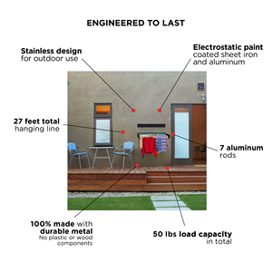 Étendoir à linge pliable mural en acier inoxydable de Style européen moderne de Belize de haute qualité pour la cuisine de vêtements - Product Image 5