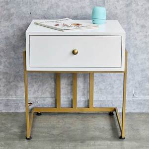 SOVI Modern Design Bedside Cabinet Made of Rubber Wood with Iron Legs TDG68043 - Product Image 2