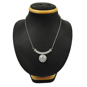 Collar llamativo de plata 925 de lujo con diseño bohemio de moda vintage, Gargantilla Premium de joyería fina con piedra de circonia cúbica blanca - Product Image 1