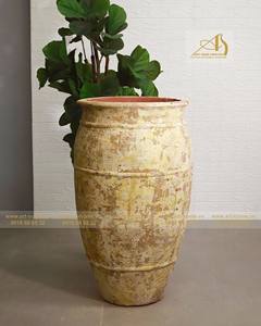 Pot de fleur en céramique moderne jaune élégant OC002H65OR écologique et durable pour une utilisation intérieure/extérieure décor de jardin Art-maison céramique - Product Image 3