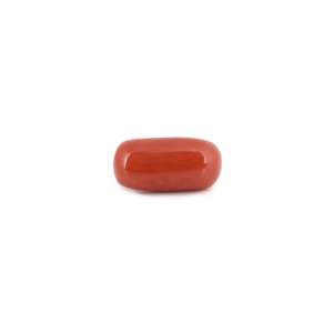 Pierre précieuse synthétique en corail rouge de 6,55 carats, pierre brute de haute qualité, 8 mm, pierre précieuse blanche polie - Product Image 1