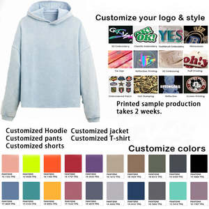 Vintage Wash Hoodie Hombres 100% Algodón Oversized Drop Shoulder Raw Hem Recortada Sudaderas con capucha para hombres - Product Image 6