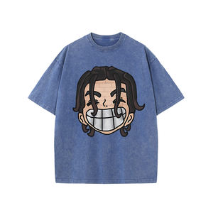 Camiseta de estilo urbano vintage personalizada de fábrica para hombre, diseño moderno con efecto lavado ácido, 100% algodón de alto gramaje 240g, cuello redondo, transpirable, manga corta - Product Image 5