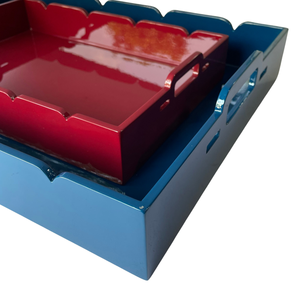 Bandeja de lacado festoneado de madera MDF de diseño personalizado, artículos de laca de lujo de primera calidad con acabado brillante, decoración para servir - Product Image 6