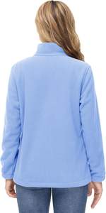 Chaqueta de lana con cierre de cremallera de diseño Polar suave y ligera para mujer, chaqueta estampada de algodón transpirable, bolsillos prácticos de talla grande - Product Image 3