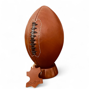 Geoffrey's Handmade Tan Black Lacing Vintage Retro Classic Tamaño 7 Fútbol americano 100% Cuero de vaca con base de madera - Product Image 1
