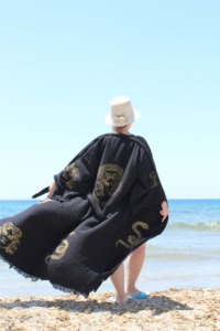 Nueva bata de caftán turco algodón tinte Natural largo con capucha negro hogar Hotel Spa playa buena calidad más tamaño mejor precio - Product Image 2