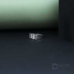 Anillo de diamantes de lujo para hombre, anillo de boda para caballeros, anillo de oro fino de 18 quilates, anillo de diamantes elegante para hombre, banda para cada lugar - Product Image 2