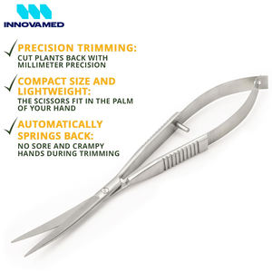 Tijeras de precisión de 6.3 pulgadas de alta calidad, de acero inoxidable, para cutículas, cejas y cuidado de uñas, con estuche de cuero INNOVAMED - Product Image 5