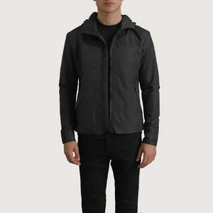 Chaqueta Cortavientos con Capucha Wesley de Alta Calidad en Negro, Estilo Casual Urbano, Cierre con Cremallera, Nuevo Diseño, Talla XS para Otoño - Product Image 1