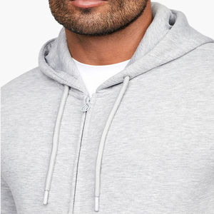 Precio al por mayor personalizado de tela polar cómodo de alta calidad de los hombres de moda con cremallera sudaderas con capucha ropa informal ropa de calle de venta - Product Image 5