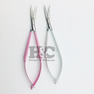 Nouveau printemps lames incurvées en acier inoxydable rose cuticule Micro ciseaux gaucher sourcil coupe Logo personnalisé de haute qualité - Product Image 4