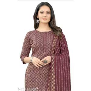Conjunto de Kurta de Algodón al por Mayor con Dupatta, Diseño Estampado, Ropa Étnica para Mujer, Estilo Casual y para Fiestas, Proveedor - Product Image 4