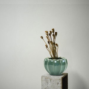 CPB2808PB - Florero Grande Ondulado Verde-Marrón Variegado - 7.6 L x 5.1 A - Product Image 3