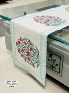 Chemin de Table en Toile de Coton Personnalisé de Luxe Chemin Simple 6 Places avec Motif Floral Moderne pour la Décoration de Table à Manger à la Maison - Product Image 6