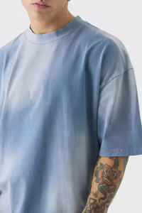 T-shirt à coupe ample en coton 100% pour hommes, poids lourd, col en O, épaules tombantes, vêtements de rue surdimensionnés avec logo personnalisable, style formel - Product Image 3