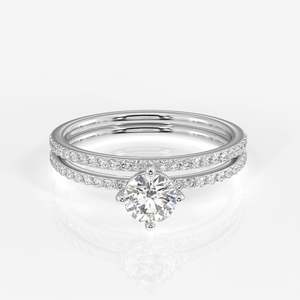 Anillo de Compromiso con Diamante Moissanite de Corte Redondo en Plata de Ley, Colección de Anillos de Diamantes Elegantes - Product Image 5