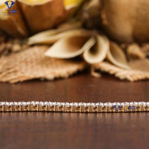 2,84 CT redondo brillante corte diamante tenis pulsera 18K oro amarillo Cvd/hpht diamante joyería - Product Image 4