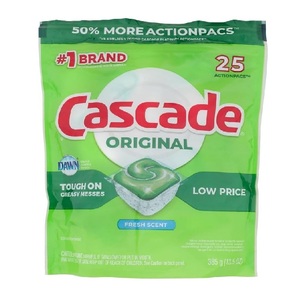 Cascade 25CT Lavavajillas Acción Pac Potente Fórmula de limpieza para residuos de alimentos duros Venta barata - Product Image 3