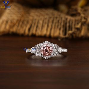 1.269 TDW Diamante redondo Color Anillo de oro blanco Anillo de diamante central deslumbrante - Product Image 1