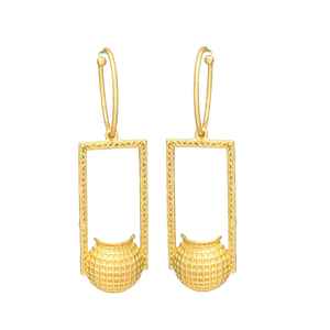 ชุดต่างหูห้อยหม้อตะขอสีทอง - Product Image 1