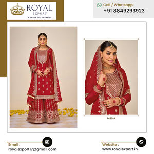 2023 nueva llegada diseño elegante Ropa Étnica India Venta caliente hermoso traje de Georgette Salwar pesado con trabajo de bordado - Product Image 5