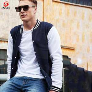 Chaquetas universitarias de talla grande al por mayor, chaquetas universitarias en blanco, chaquetas universitarias lisas con logotipo personalizado, chaquetas para hombre - Product Image 5