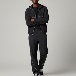 Conjunto Deportivo OEM para Hombre, Estilo Vintage, Urbano, Estampado, 100% Algodón, Chaqueta con Cordón y Logotipo Bordado, Pantalones con Ribete 2 - Product Image 6