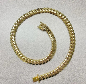 Chaîne cubaine Miami en argent sterling 925 de 11 mm, chaîne cubaine pour homme en or 18 carats, collier de rappeur, cadeau de fiançailles pour fête - Product Image 6