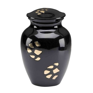 โกศฝังสำหรับสัตว์เลี้ยงสีทองสีดำสนิทสำหรับขี้เถ้าที่ระลึกสามารถปรับแต่งได้ทนทาน200/220ลูกบาศก์นิ้ว - Product Image 1