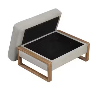 Otomana de Madera Maciza con Almacenamiento Inteligente Oculto y Puertos - Product Image 1
