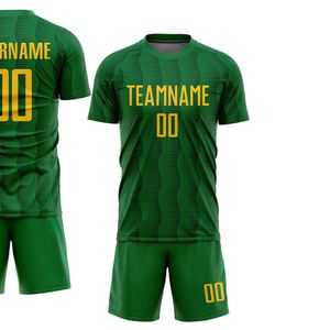 Tenues de football vertes respirantes et ensemble maillot et short, équipement de football respirant pour l'entraînement en club, match de ligue - Product Image 2