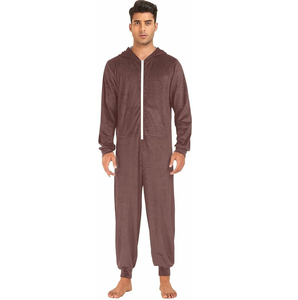 Combinaisons à capuche à manches longues avec fermeture éclair hiver polaire brodé imprimé Onesie pour hommes respirant personnalisable 2025 - Product Image 4