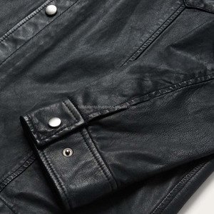 Chaqueta de camisa occidental de piel de cordero auténtica para hombre, ropa en línea, precio de fábrica - Product Image 4