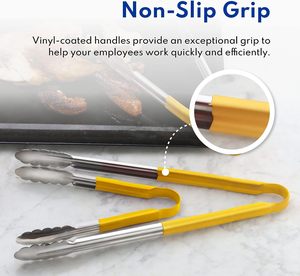 Vente en gros de pinces utilitaires en acier inoxydable de qualité supérieure pour le service pinces alimentaires enduites de vinyle article de cuisine résistant à la chaleur - Product Image 6