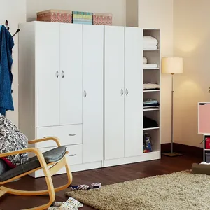 Ahorro de espacio Muebles de dormitorio Armario Organizador de almacenamiento Armario de madera de triple puerta - Product Image 4