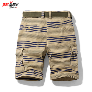 Pure Cotton Summer <b>Men</b> Cargo <b>Shorts</b> Boys Casual Pocket Streetwear Plus Size Stripe Male Long <b>Shorts</b> - Product Image 2