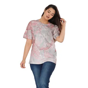 Trendy Round Neck Cotton Oversized Half Sleeves T Shirt Fit Good Quality Blend Loose Baggy Tie Dye Casual Clothing