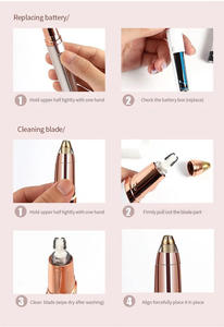 Belleza <span class=keywords><strong>mejor</strong></span> Mini tamaño señora indoloro eléctrico Facial ceja depilación afeitadora para mujer depiladora - Product Image 6