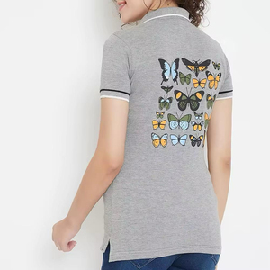 เสื้อโปโลผ้าฝ้ายโพลีเอสเตอร์คุณภาพสูงขายส่ง รับทำโลโก้และขนาดตามสั่ง เสื้อทำงาน เสื้อโปโลผู้หญิงสไตล์ไฮสตรีทแบบสั่งทำ - Product Image 2